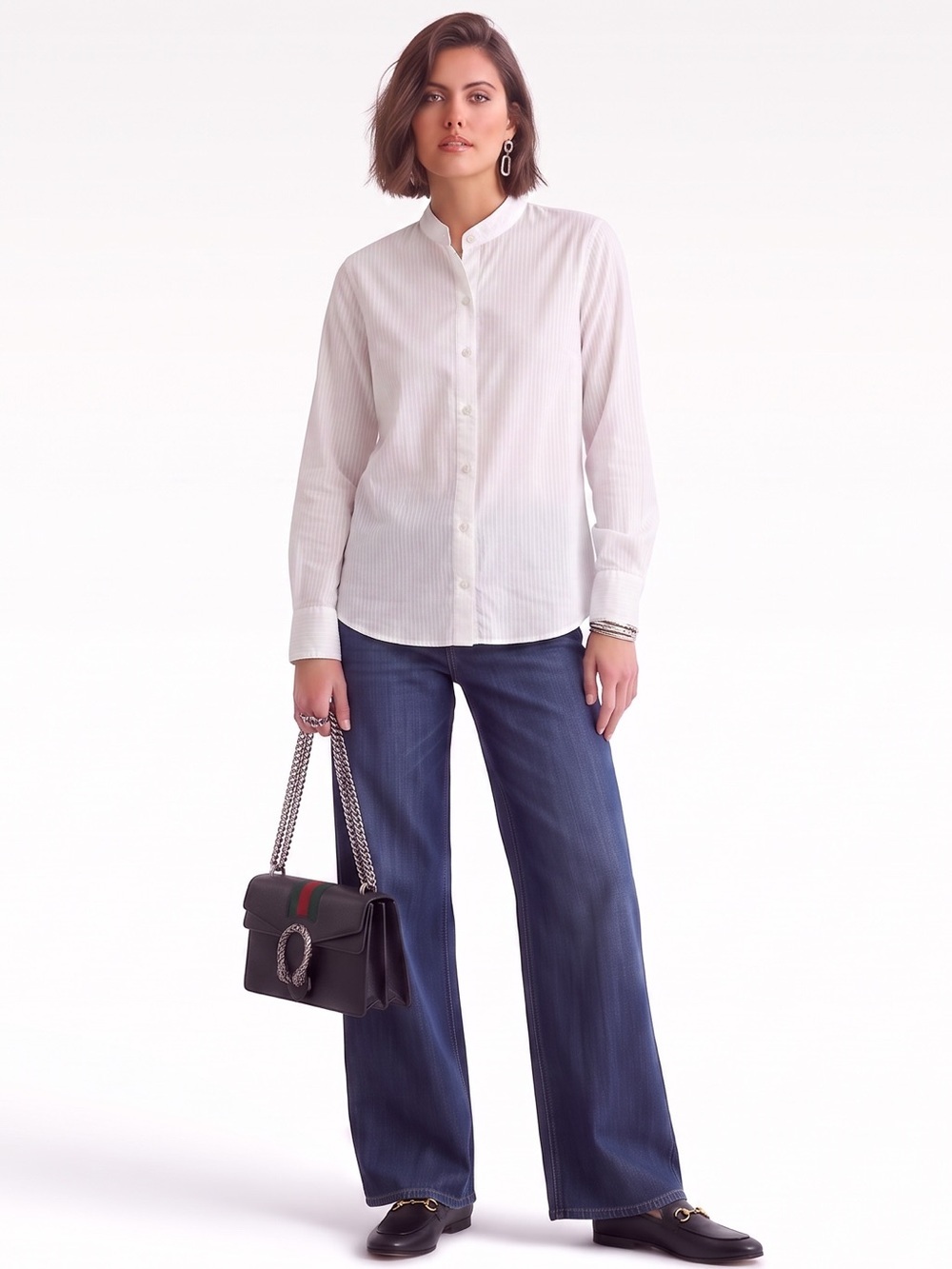 Isabella Bird White 100% Cotton Long Sleeve Button Up Shirt Lagenlook Women’s L